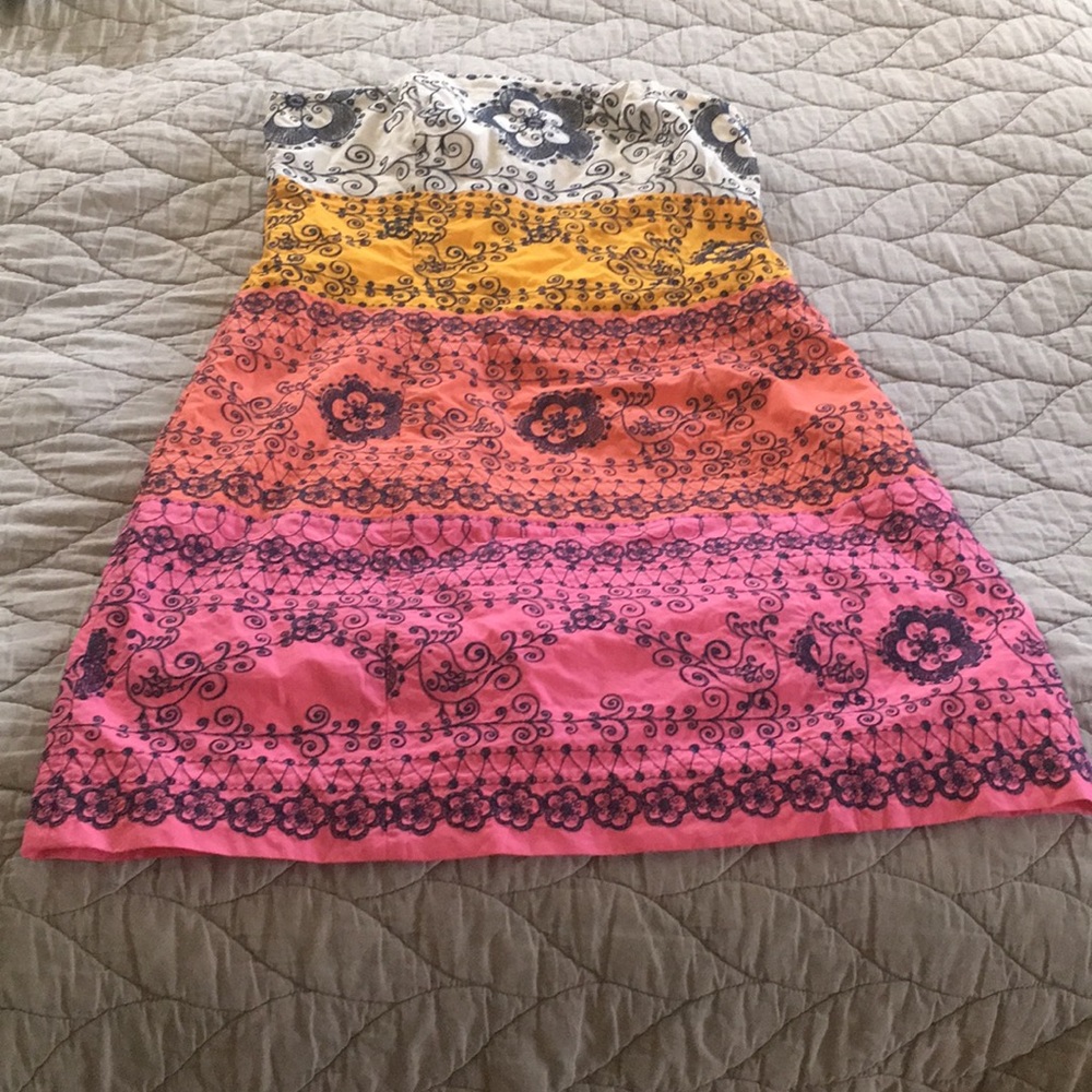 Lilly Pulitzer Strapless Embroidered Shift Dress